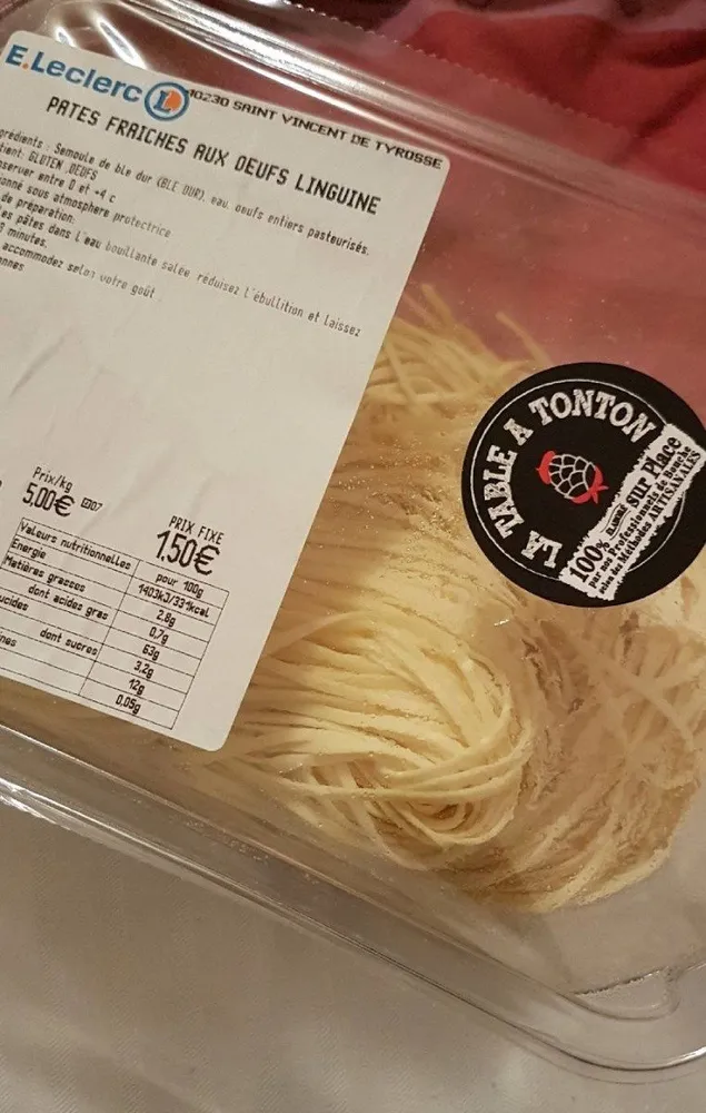 Pates fraîche aux oeufs
