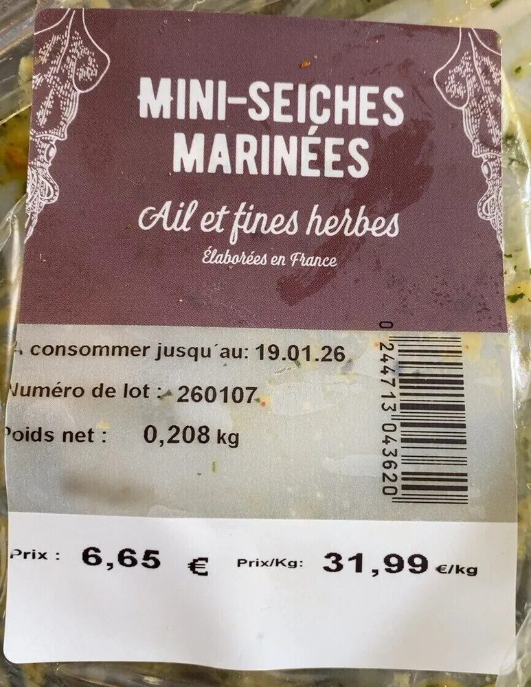 Mini seiches marinées
