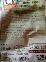 Haché de jambon pané au fromage