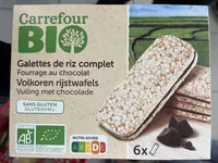 Gallettes de riz complet Fourrage au chocolat / Volkoren rijstwafels Vulling met chocolade