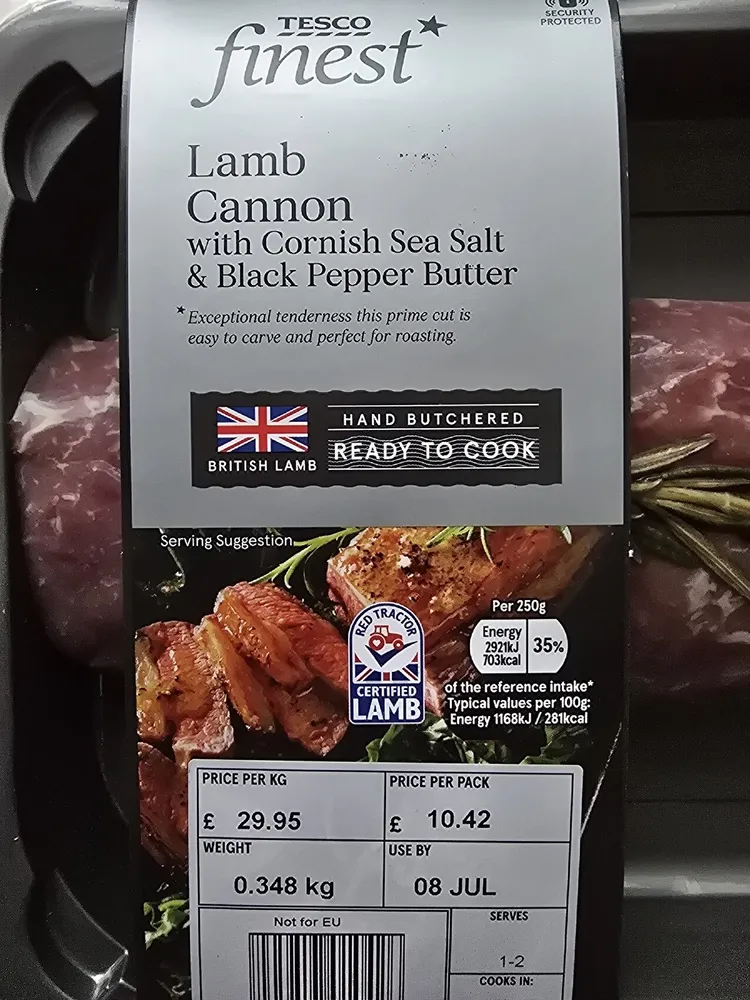 Lamb Cannon With Cornish Sea Salt & Black Pepper Butter