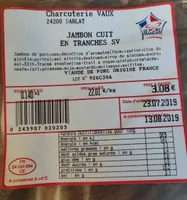 Jambon cuit en tranche