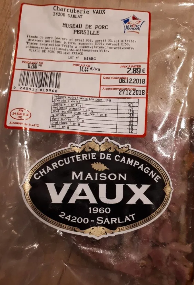 Museau de porc persillé
