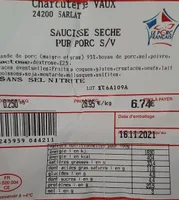 Saucisse sèche pur porc