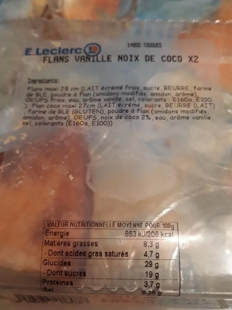Flan vanille noix de coco