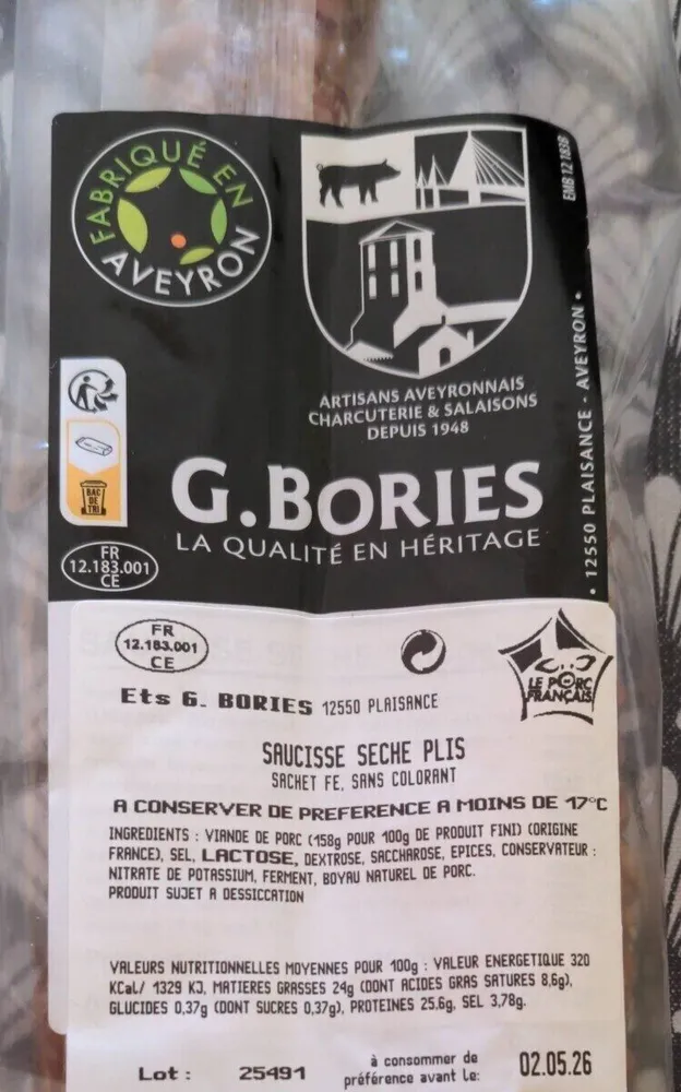 Saucisse sèche plus
