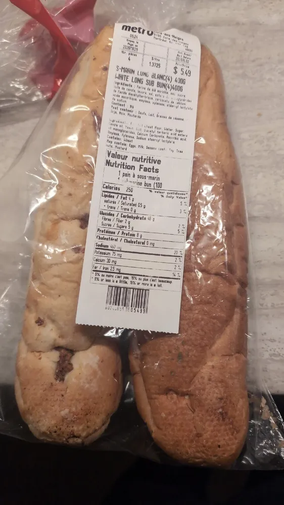 White Long Sub Bun