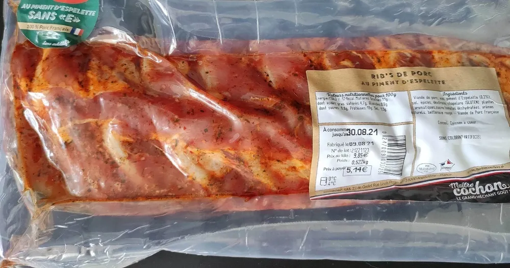 rib's de porc au piment d'Espelette