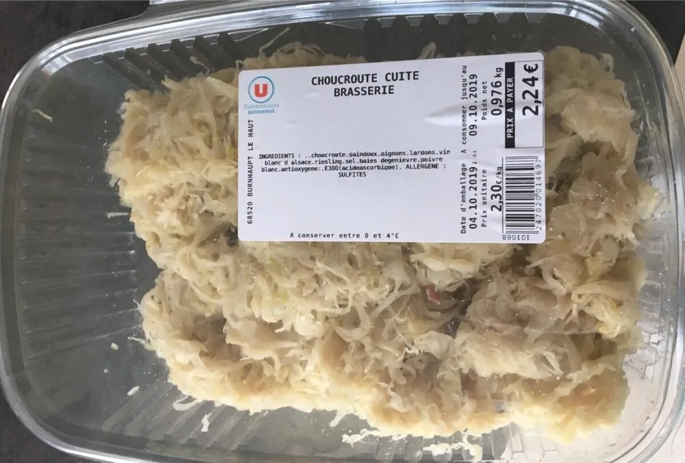Choucroute cuite brasserie