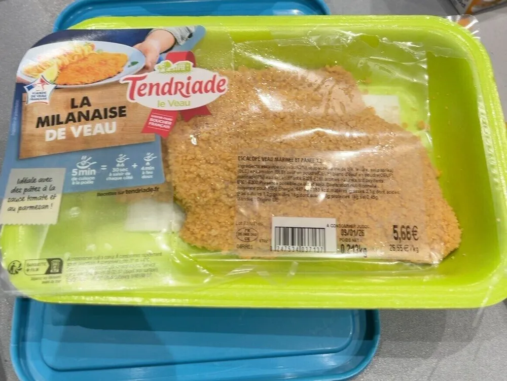 Escalope de veau marinée et panée