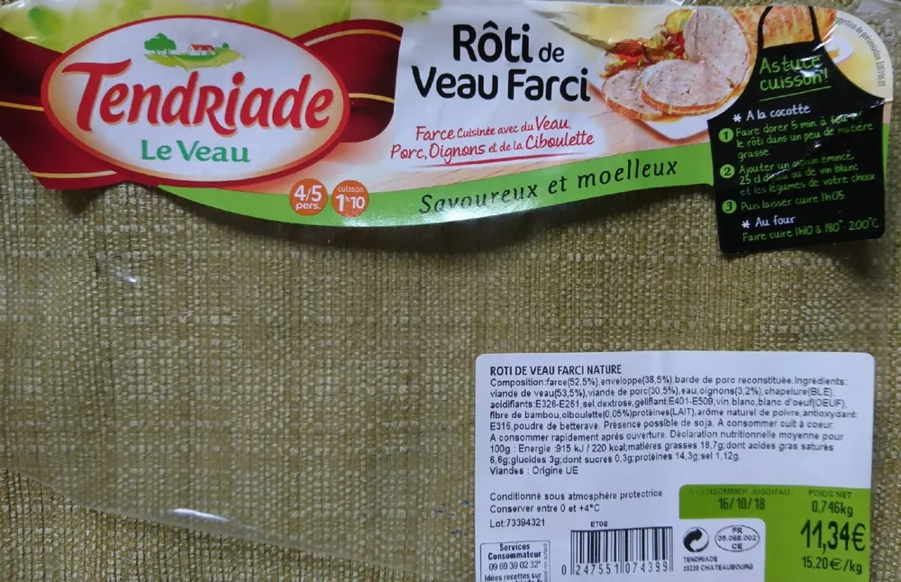 Rôti de veau farci