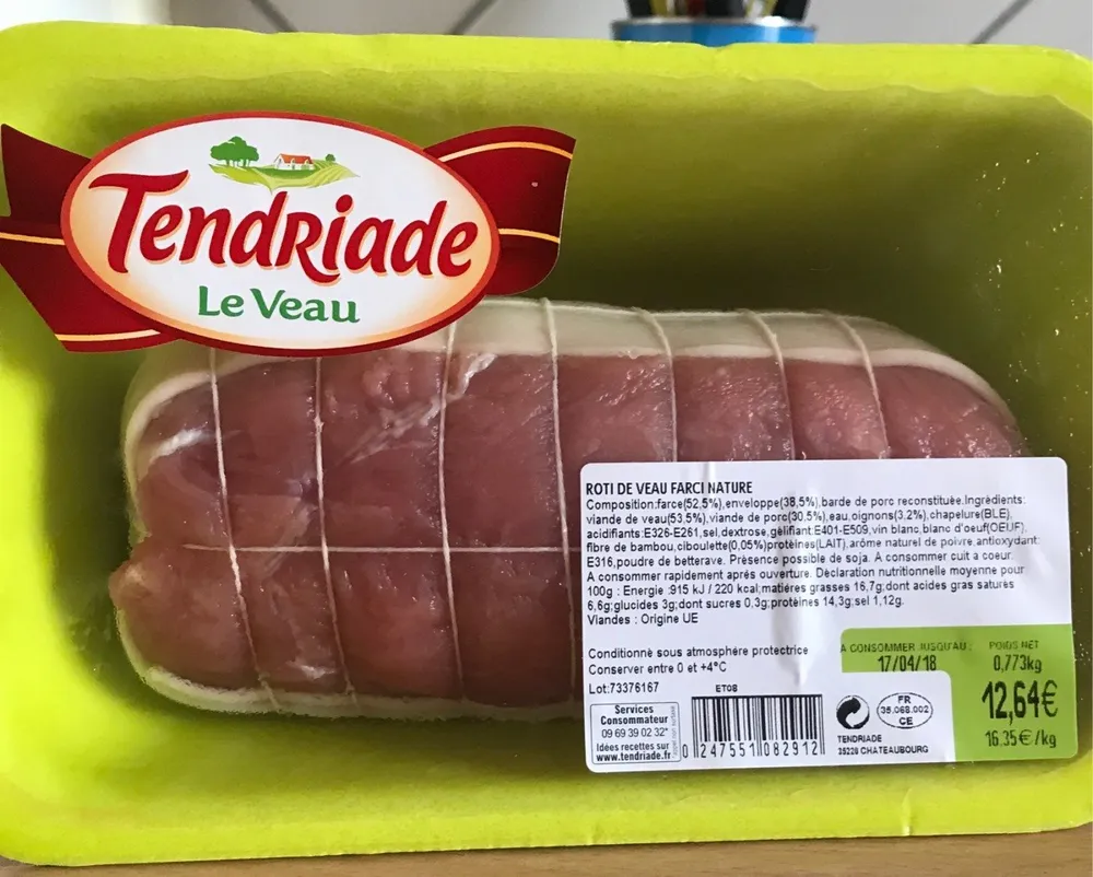 Roti de veau farci nature