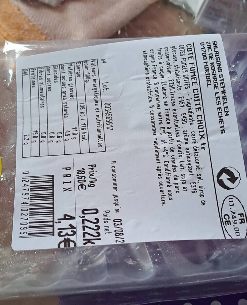 Côtés fumée cuite