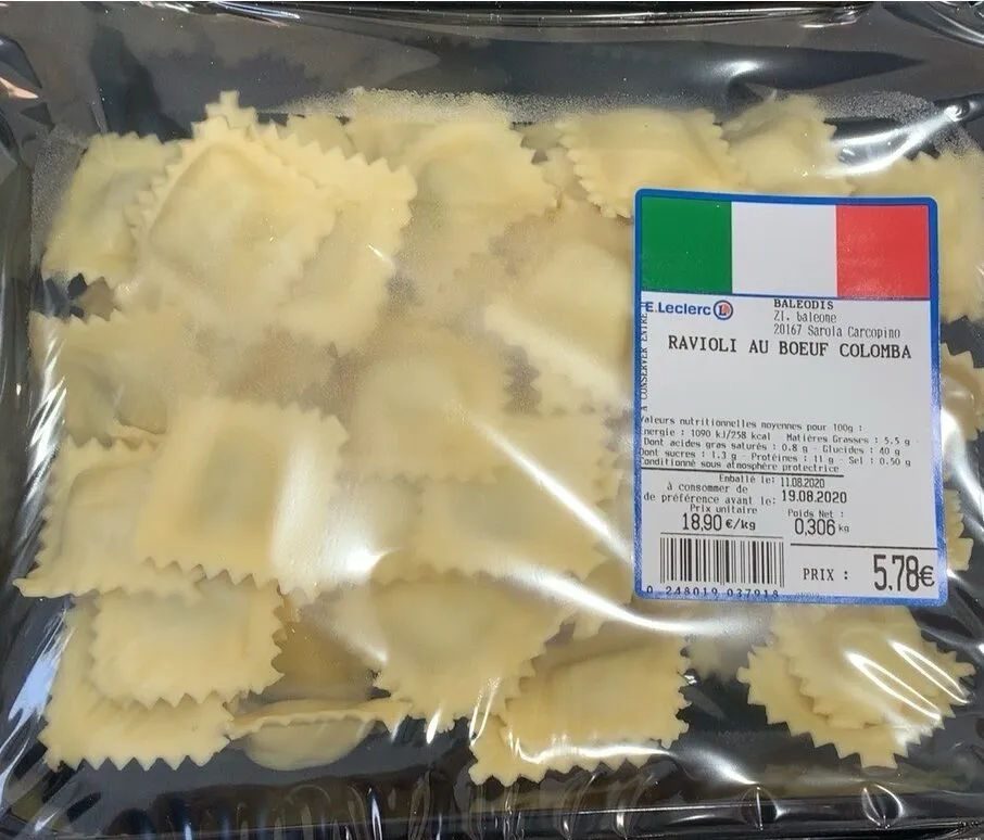 Ravioli au boeuf Colomba