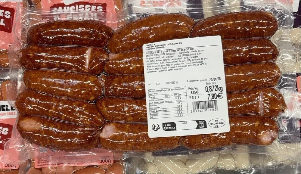 Saucisses fumées cuites