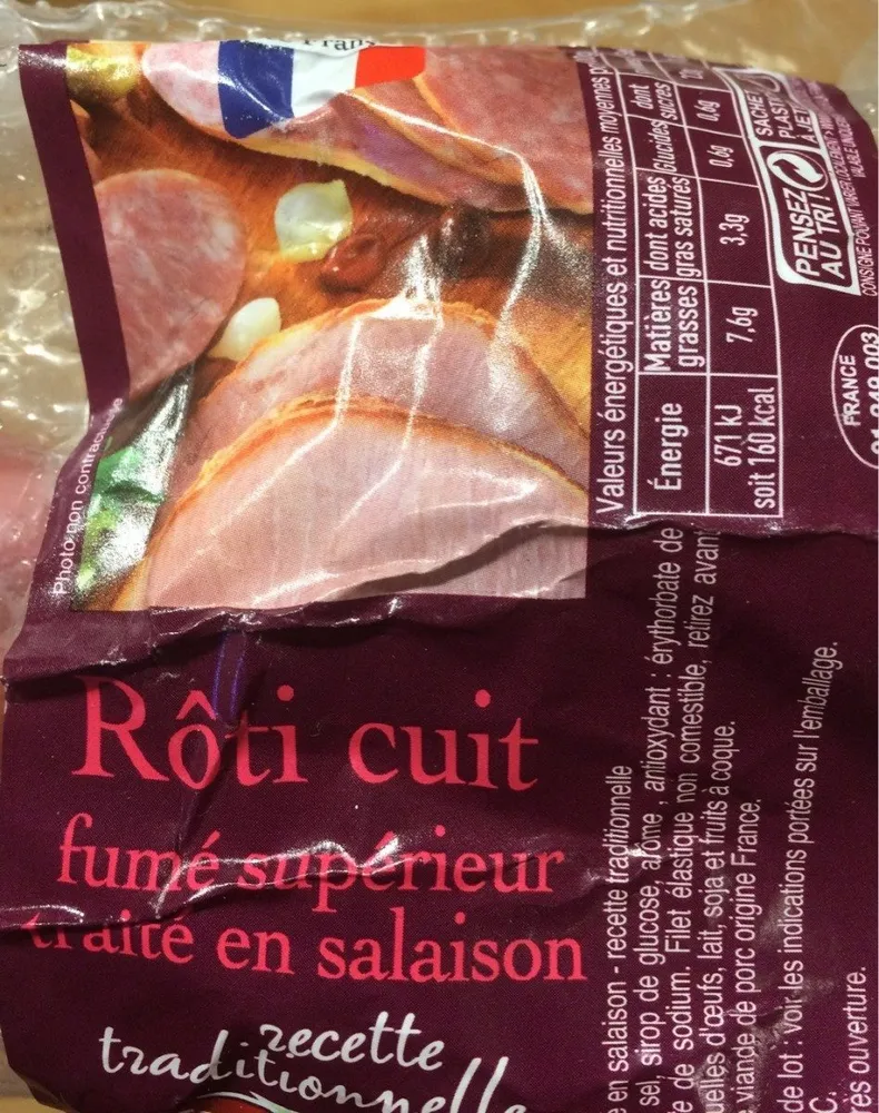 Roti cuit fumé superieur traité en salaison