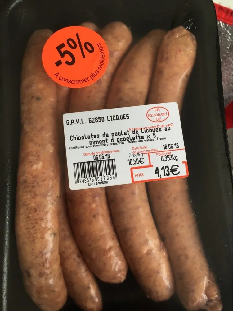 Chipolatas de poulet de Licques au piment d'espelette