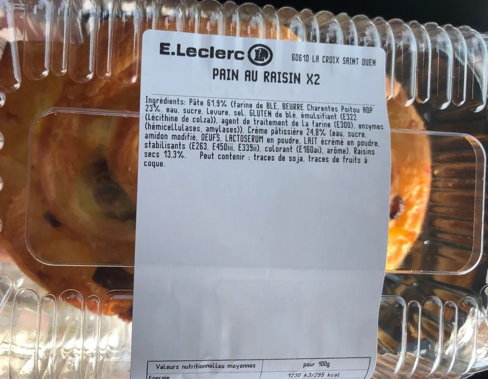 Pain aux raisain x2