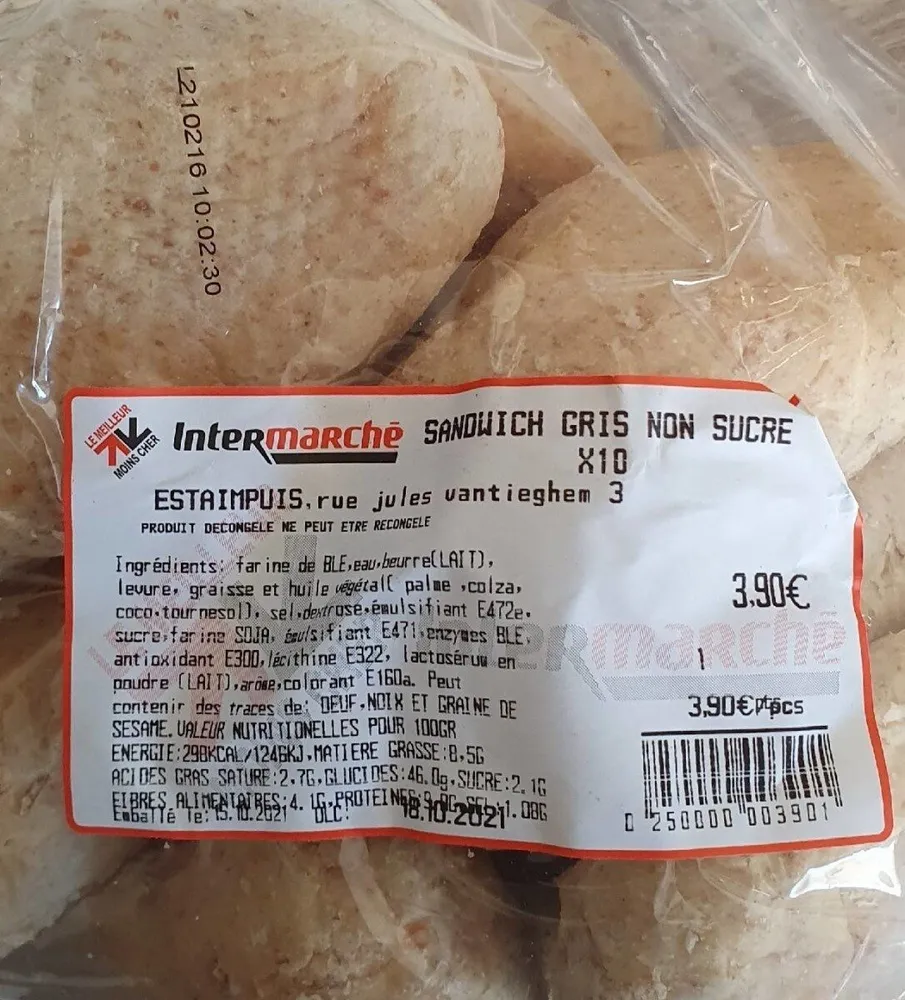 Sandwich gris non sucre