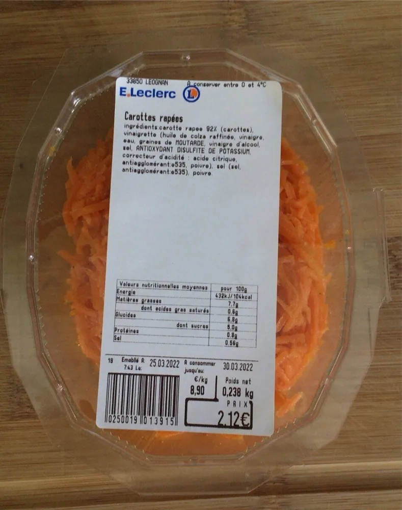 Carottes râpées