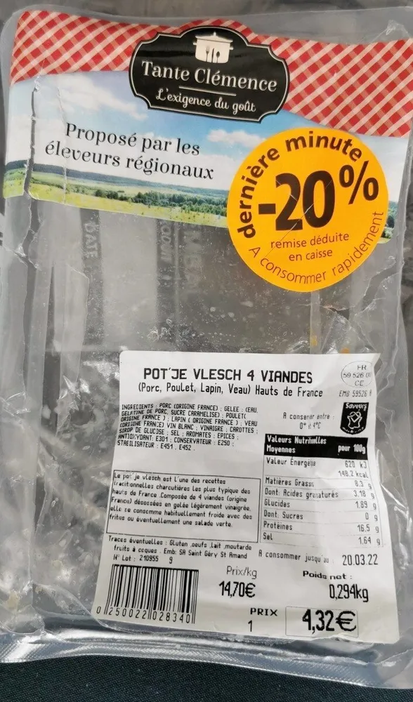 Pot'je vlesch 4 viandes