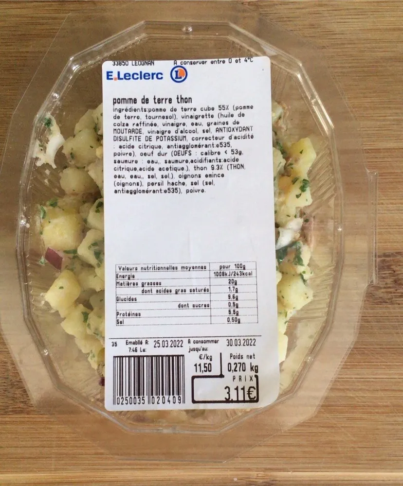 Pomme de terre thon