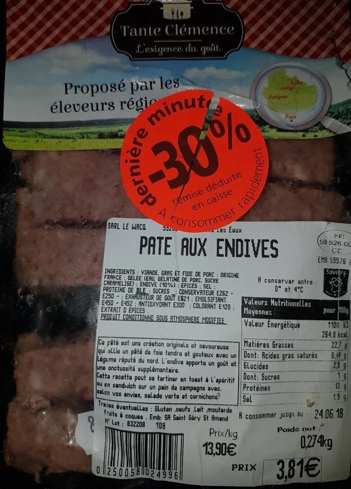 Pâte aux endives