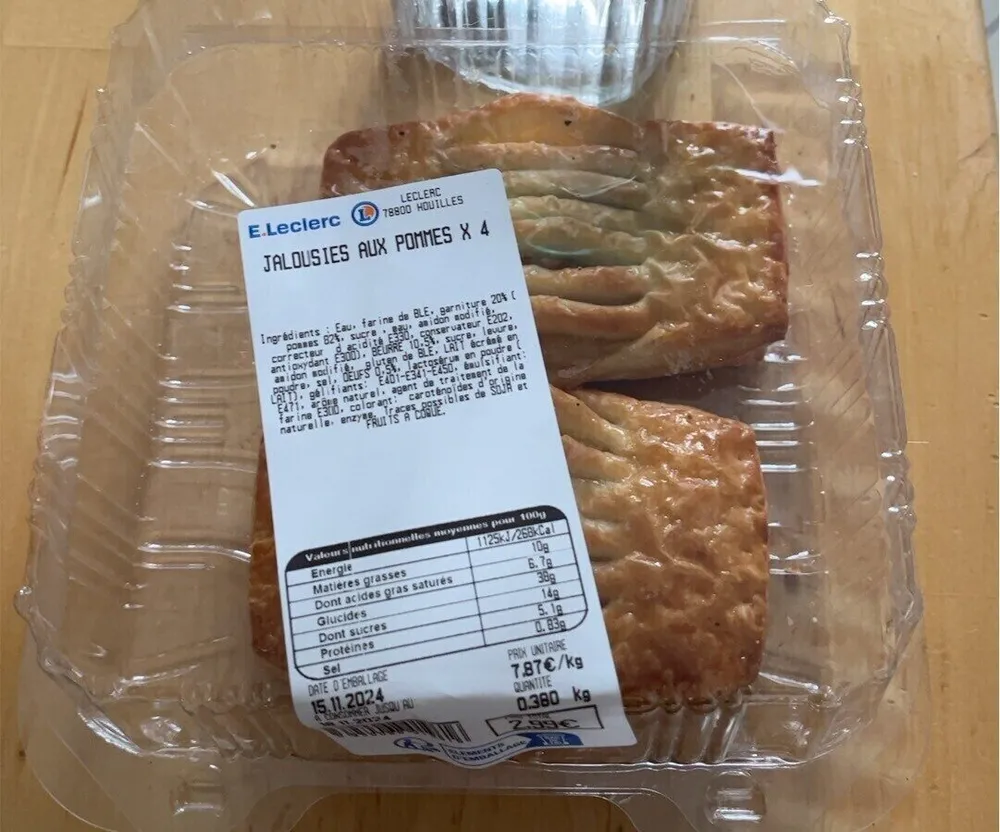 Jalousies aux pommes x 4