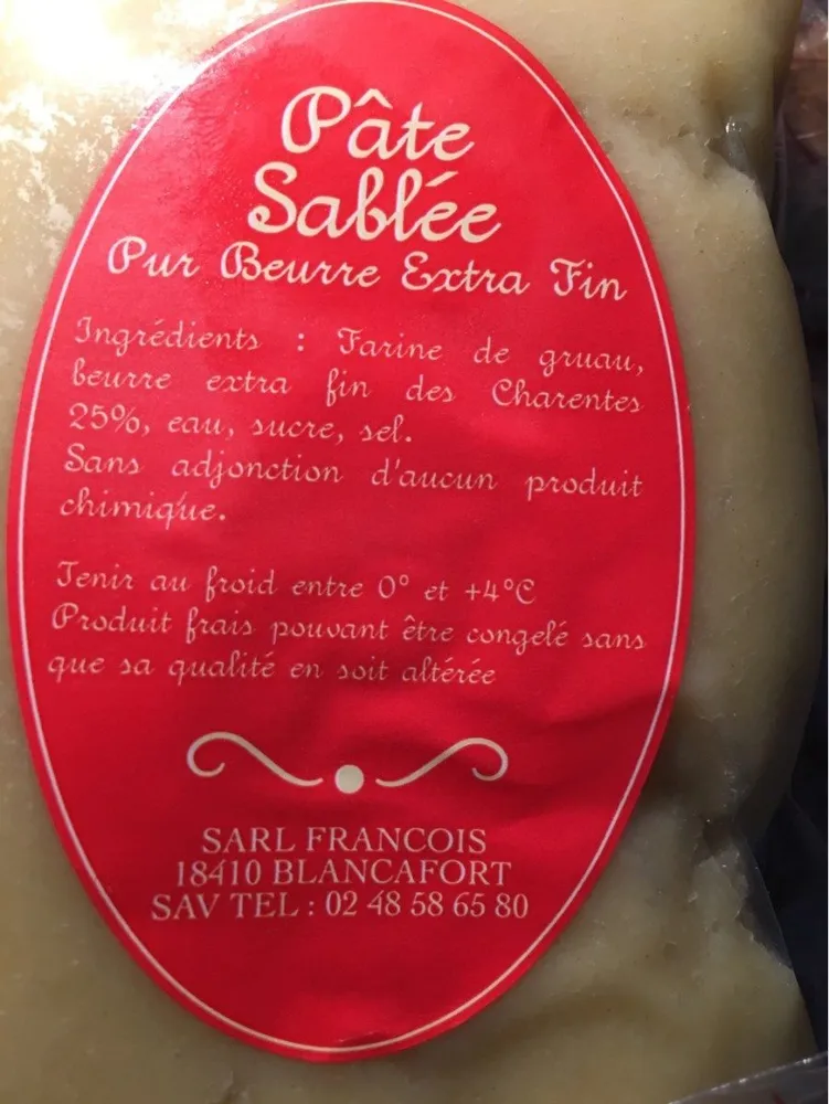 Pâte Sablée Pur Beurre Extra Fin