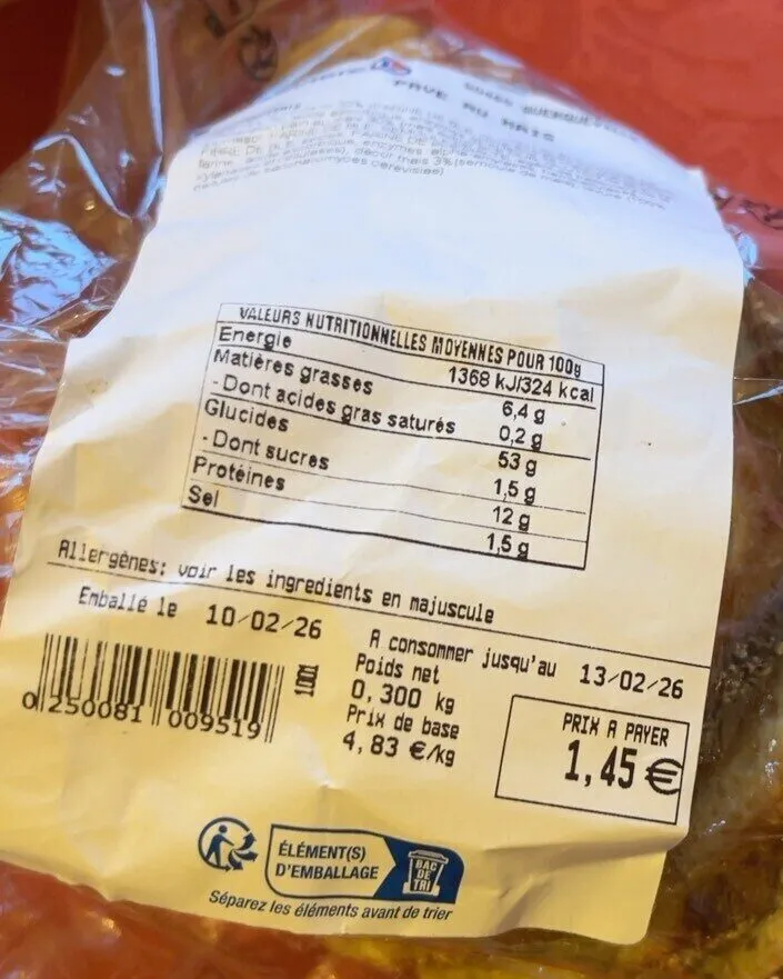 Pavé au maïs