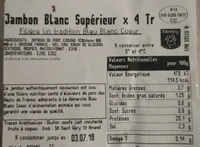 Jambon blanc supérieur x4 Tr