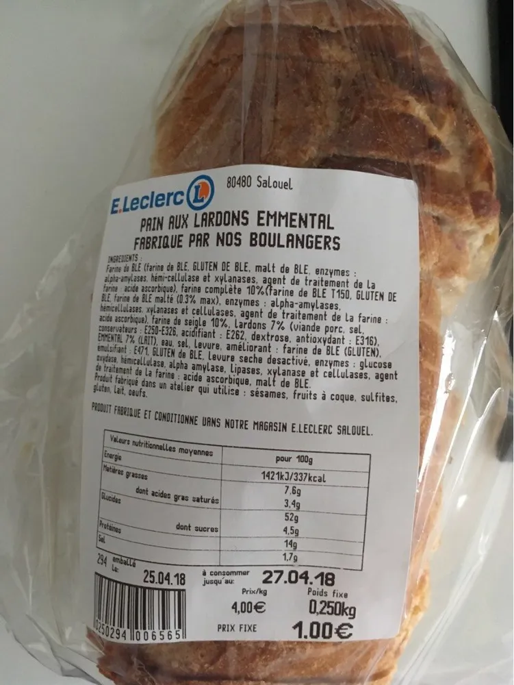 Pain lardon emmental