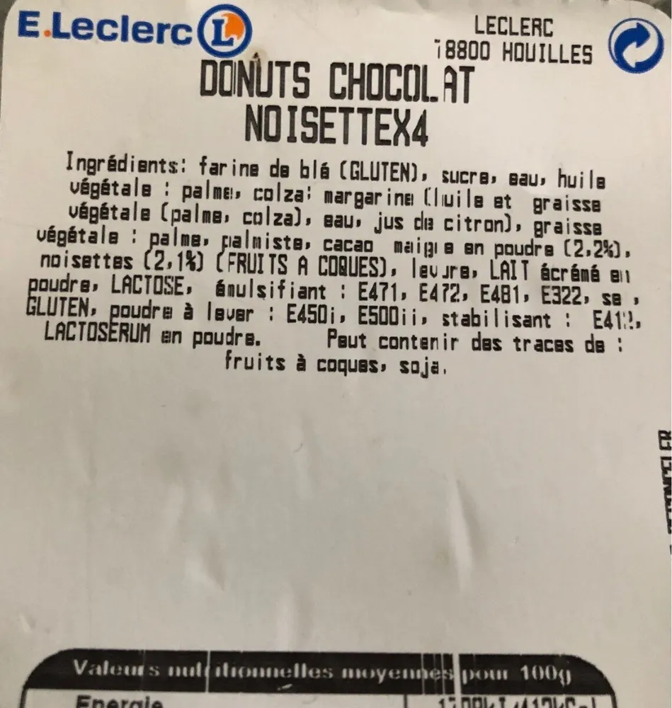 Donuts chocolat noisette x4