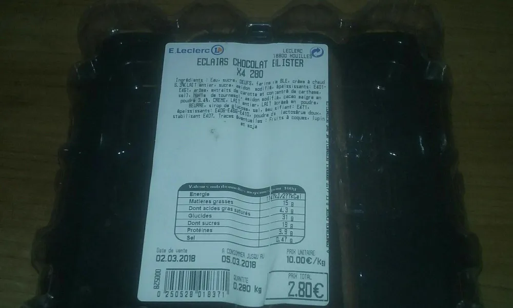 Eclairs chocolat 4 × 280g