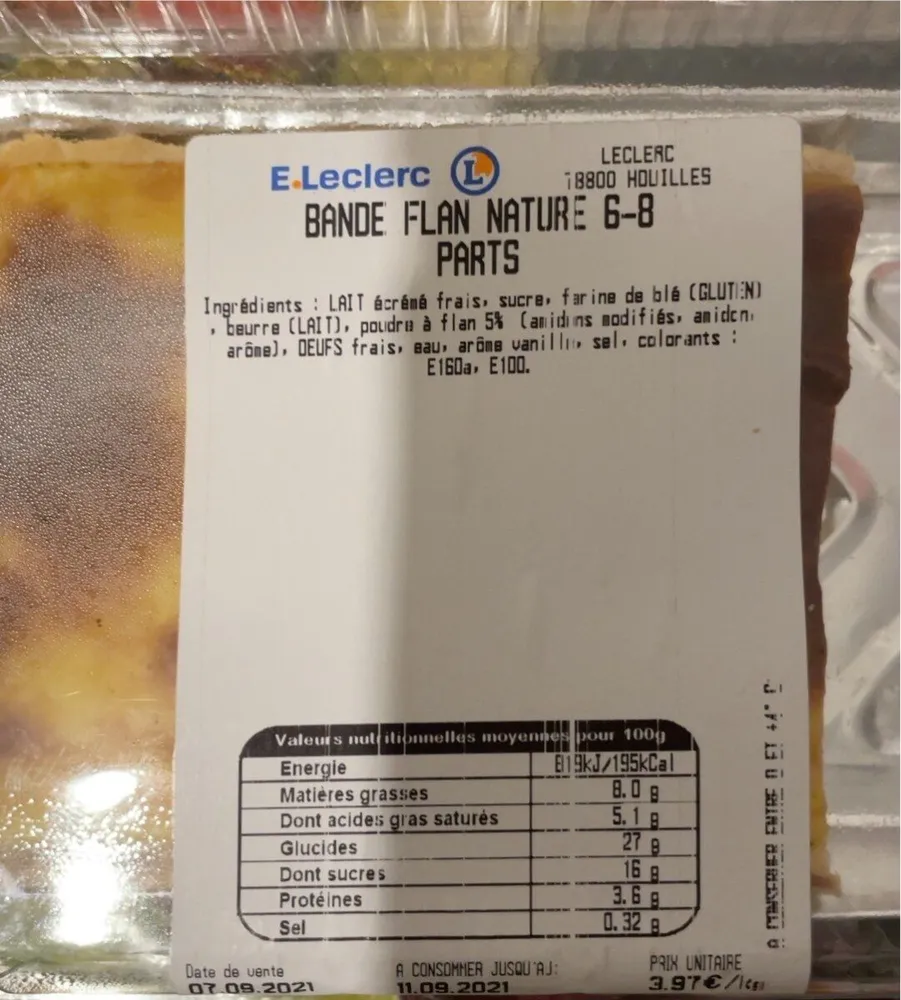 Bande flan nature