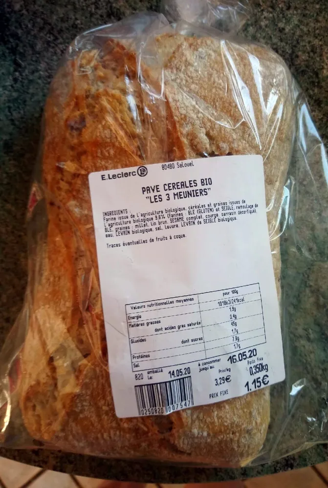 Pavé céréales bio les trois meuniers