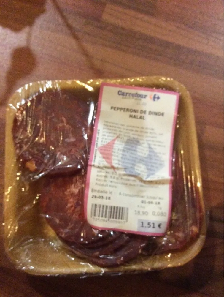 Pepperoni de dinde halal