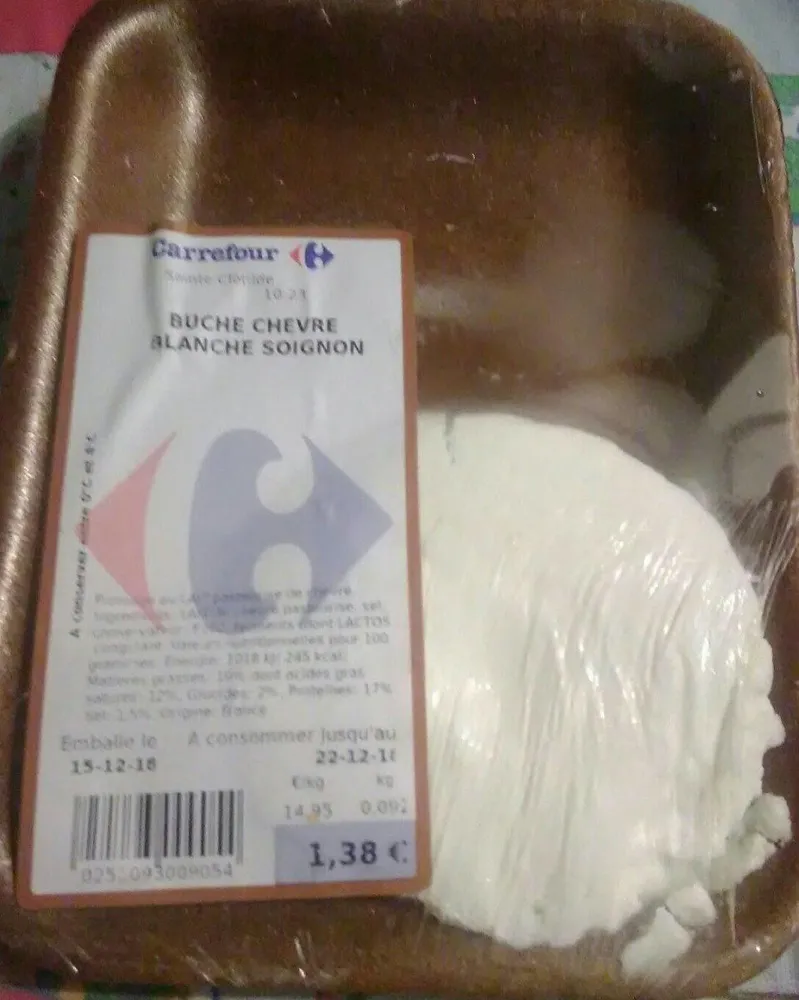Bûche chèvre blanche soignon
