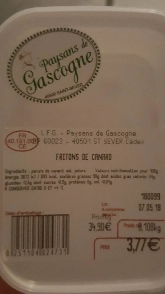 Fritons de canard