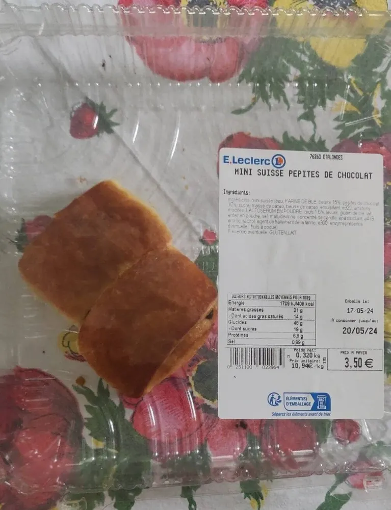 Mini suisse pépites de chocolat