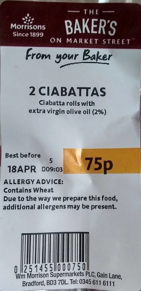 2 Ciabattas