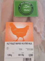 Filet de poulet fam pack 1kg atmos halal