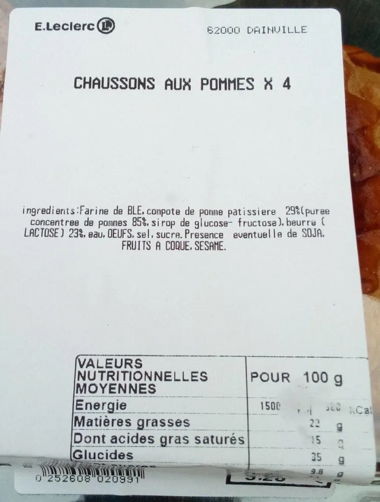 Chaussons aux pommes X4