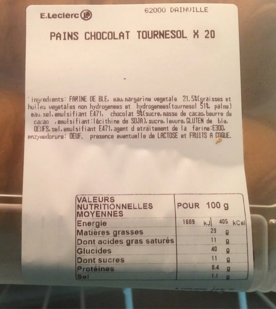 Pain chocolat leclerc
