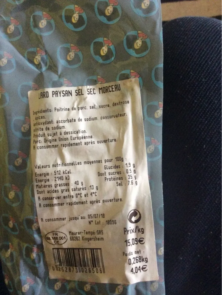 Lard paysan d'Alsace