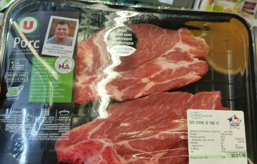 Côte échine de porc x2