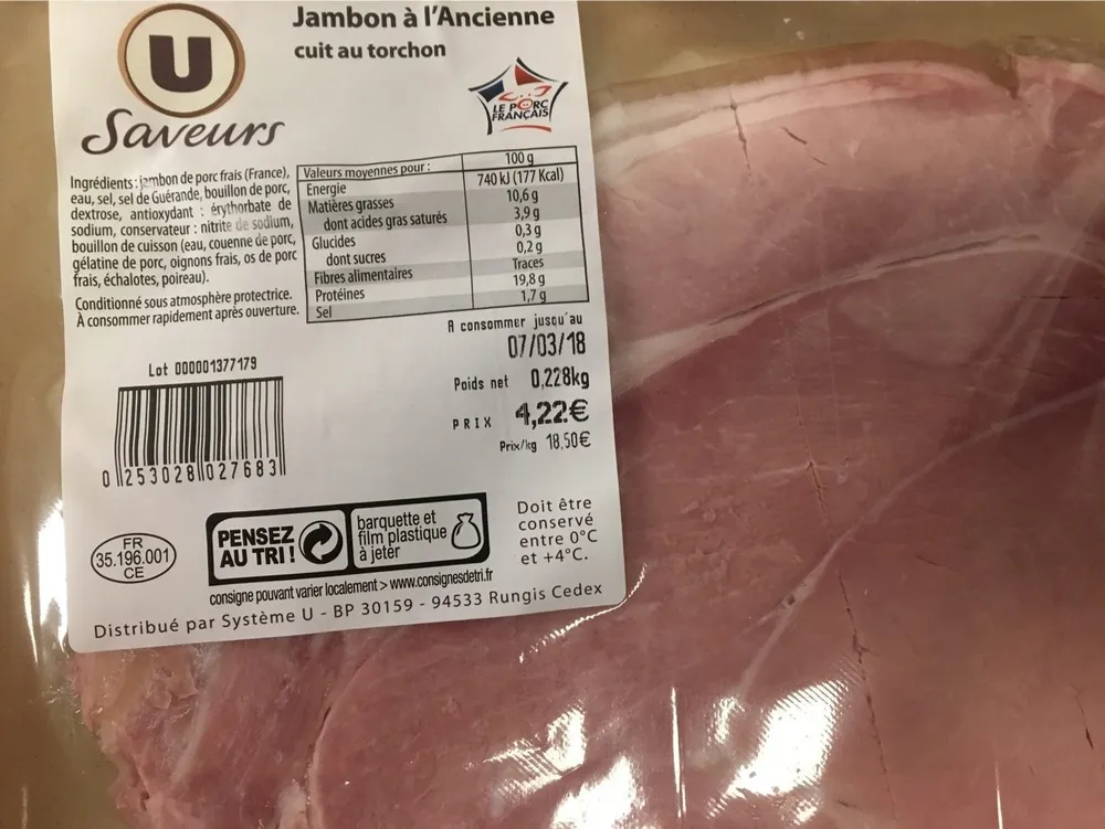 Jambon a l’ancienne cuit au torchon