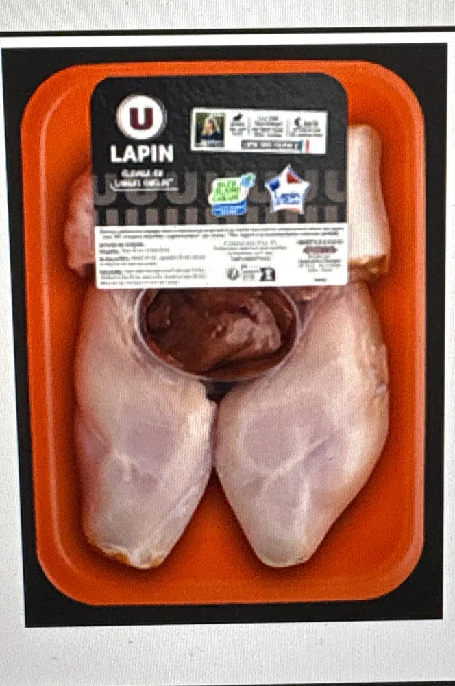 Lapin entier découpé sans tête, France, 1 pièce