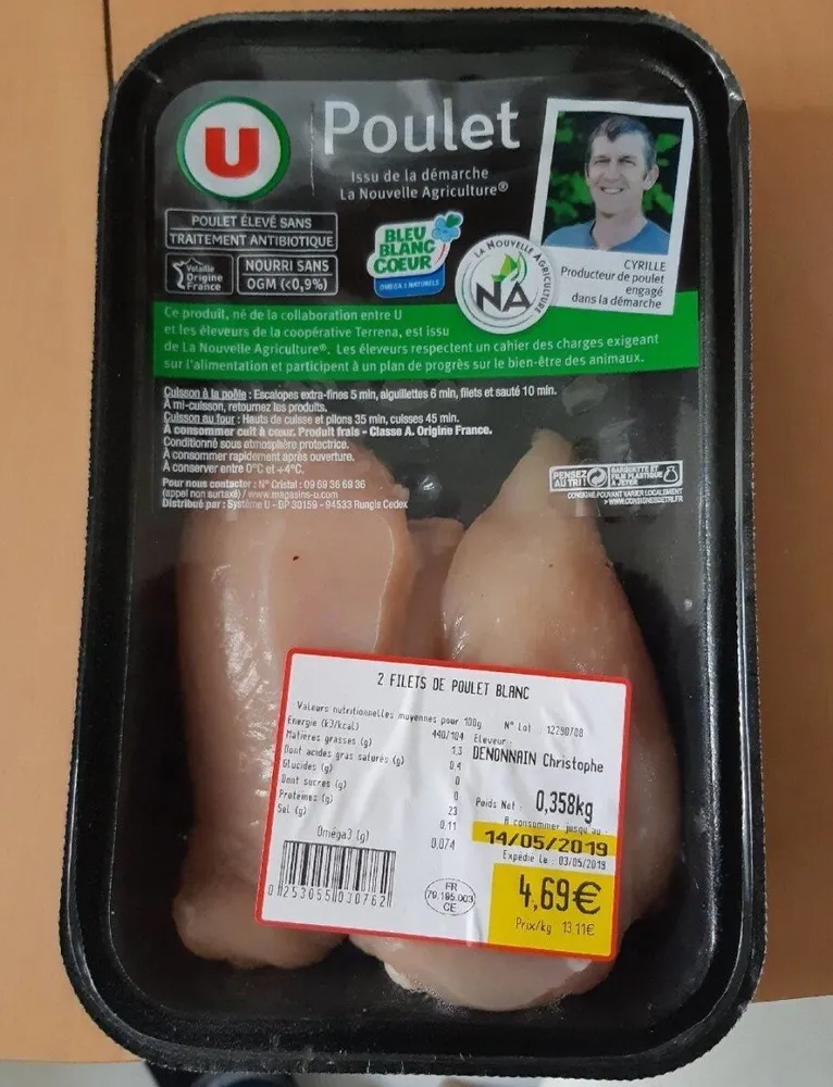 2 Filets de poulet blanc