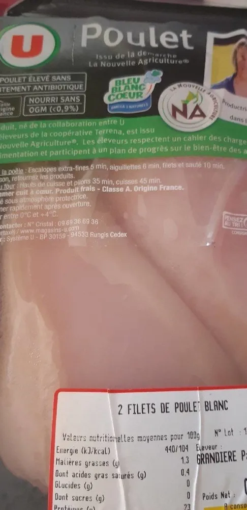 Filets de poulet blanc